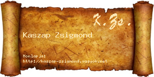 Kaszap Zsigmond névjegykártya